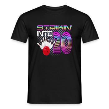Striking Into 20 Bowling Bowler 20. Geburtstag - Männer T-Shirt - Schwarz - Vorne - AI Model Male 178 light (178cm)