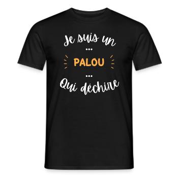 je suis un palou qui déchire - T-shirt homme - noir - Devant - AI Model Male 178 light (178cm)