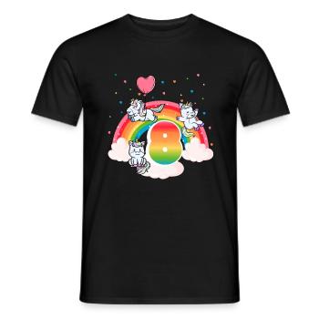 8ème anniversaire Rainbow Unicorn Thème Anniversaire - T-shirt homme - noir - Devant - AI Model Male 178 light (178cm)