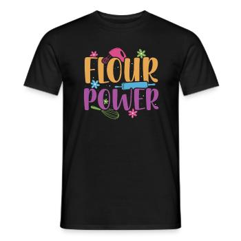 Mehl Power | Bäcker Shirt | Backen Tshirt | - Männer T-Shirt - Schwarz - Vorne - AI Model Male 178 light (178cm)