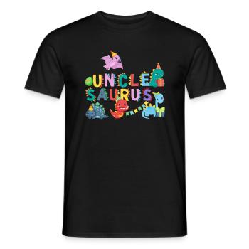 Uncle Saurus | Rawr Dinosaur Tshirt | Family - Men's T-Shirt - black - Front - AI Model Male 178 light (178cm)