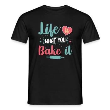 Life Is What You Bake | Baker Shirt - Men's T-Shirt - black - Front - AI Model Male 178 light (178cm)