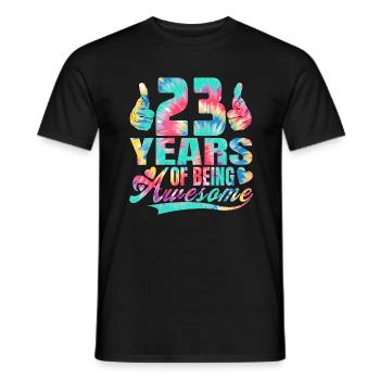 23rd birthday or anniversary 23 years of being - Men's T-Shirt - black - Front - AI Model Male 178 light (178cm)