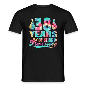 38th birthday or anniversary 38 years of being - Men's T-Shirt - black - Front - AI Model Male 178 light (178cm)