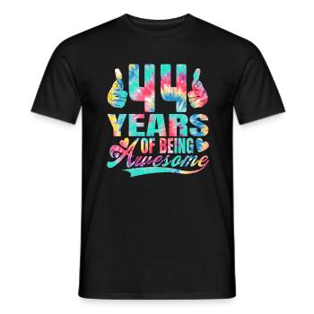 44e anniversaire ou anniversaire 44 ans d’existence - T-shirt homme - noir - Devant - AI Model Male 178 light (178cm)