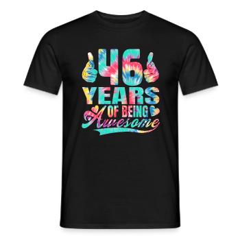 46th birthday or anniversary 46 years of being - Men's T-Shirt - black - Front - AI Model Male 178 light (178cm)