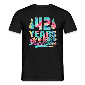 42nd birthday or anniversary 42 years of being - Men's T-Shirt - black - Front - AI Model Male 178 light (178cm)
