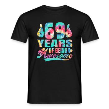 69th birthday or anniversary 69 years of being - Men's T-Shirt - black - Front - AI Model Male 178 light (178cm)