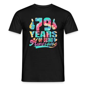 79th birthday or anniversary 79 years of being - Men's T-Shirt - black - Front - AI Model Male 178 light (178cm)
