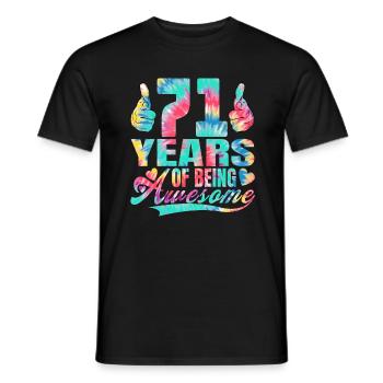 71e anniversaire ou anniversaire 71 ans d’existence - T-shirt homme - noir - Devant - AI Model Male 178 light (178cm)