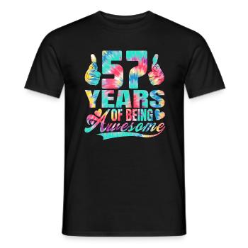 57th birthday or anniversary 57 years of being - Men's T-Shirt - black - Front - AI Model Male 178 light (178cm)
