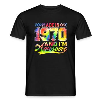 Fabriqué en 1970 et je suis un spectre de couleurs génial - T-shirt homme - noir - Devant - AI Model Male 178 light (178cm)