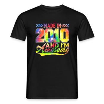 Fabriqué en 2010 et je suis un spectre de couleurs génial - T-shirt homme - noir - Devant - AI Model Male 178 light (178cm)