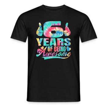 6ème anniversaire ou anniversaire 6 ans d’existence - T-shirt homme - noir - Devant - AI Model Male 178 light (178cm)