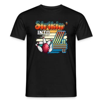 Strikin' Into 4 Bowling Bowler 4. Geburtstag Feier - Männer T-Shirt - Schwarz - Vorne - AI Model Male 178 light (178cm)