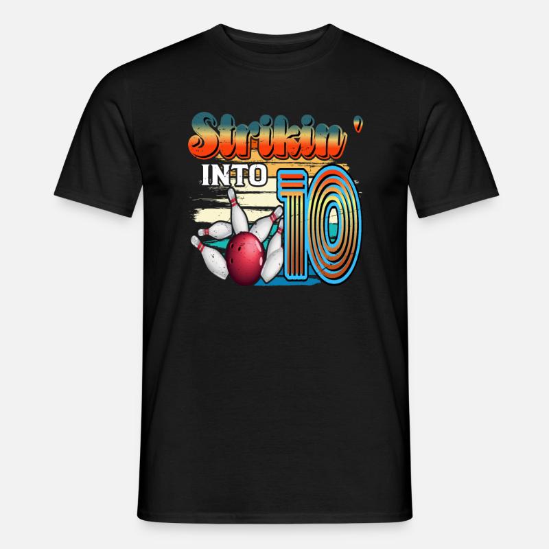 Strikin' Into 10 Bowling Bowler Celebration til 10 års jubilæet for Bowling Bowlers 10 års jubilæum - Mænd T-shirt - sort