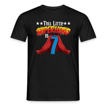 Ce petit super-héros a 7 ans - T-shirt homme - noir - Devant - AI Model Male 178 light (178cm)