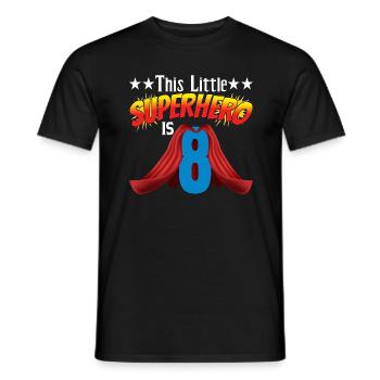 Ce petit super-héros a 8 ans - T-shirt homme - noir - Devant - AI Model Male 178 light (178cm)