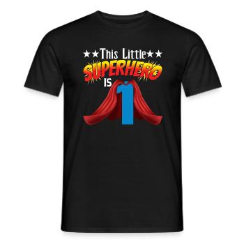 This Little Superheroine Is 1, Children's Birthday Party - Men's T-Shirt - black - Front - AI Model Male 178 light (178cm)