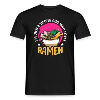 Je suis juste une fille simple qui aime ramen | Ramen - T-shirt homme - noir - Devant - AI Model Male 178 light (178cm)