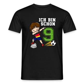 Fußballjunge It's My 9. Geburtstag Deutsche Flagge - Männer T-Shirt - Schwarz - Vorne - AI Model Male 178 light (178cm)