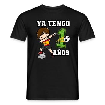 Fußball Junge Es Ist Mein 1 Geburtstag Spanische - Männer T-Shirt - Schwarz - Vorne - AI Model Male 178 light (178cm)