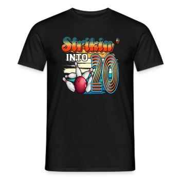 Célébration du Bowling Strikin' Into 20 Pour le 20e anniversaire du Bowling Bowler - T-shirt homme - noir - Devant - AI Model Male 178 light (178cm)