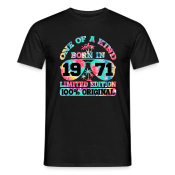 Unique Born 1971 Édition Limitée Été - T-shirt homme - noir - Devant - AI Model Male 178 light (178cm)