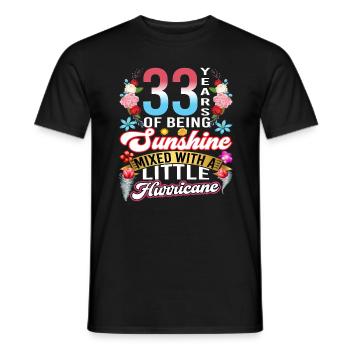 33 years of sunshine mixed with a small - Men's T-Shirt - black - Front - AI Model Male 178 light (178cm)