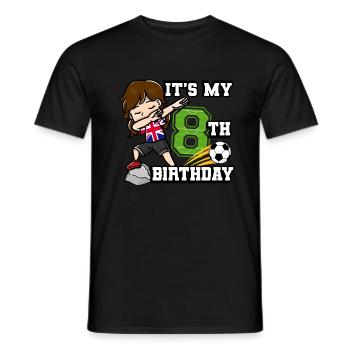 Football girl c’est mon drapeau de 8ème anniversaire - T-shirt homme - noir - Devant - AI Model Male 178 light (178cm)