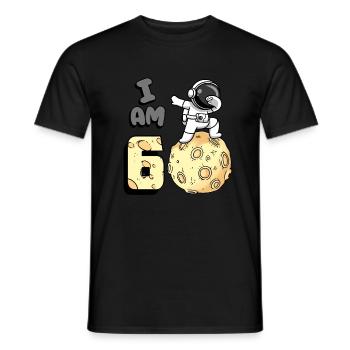 Je suis astronaute de 6 pièces enfant Moon Walker 6. - T-shirt homme - noir - Devant - AI Model Male 178 light (178cm)