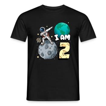 I am 2 room astronaut child Moon Walker 2. - Men's T-Shirt - black - Front - AI Model Male 178 light (178cm)