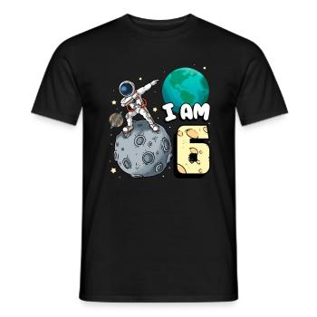 Je suis astronaute de 6 pièces enfant Moon Walker 6. - T-shirt homme - noir - Devant - AI Model Male 178 light (178cm)