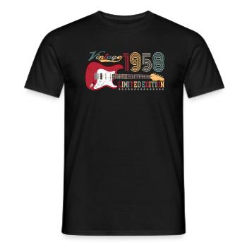 Vintage 1958 Limited Edition 64th birthday | - Men's T-Shirt - black - Front - AI Model Male 178 light (178cm)