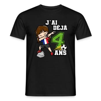 Fußballmädchen Es Ist Mein 4. Geburtstag - Männer T-Shirt - Schwarz - Vorne - AI Model Male 178 light (178cm)