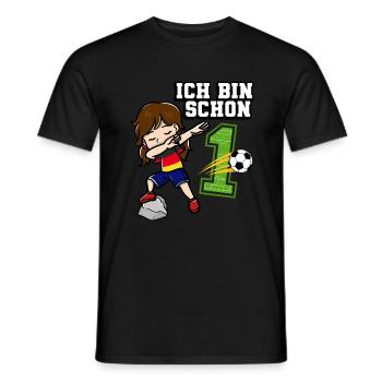 Football Girl J’ai déjà 1 anniversaire - T-shirt homme - noir - Devant - AI Model Male 178 light (178cm)