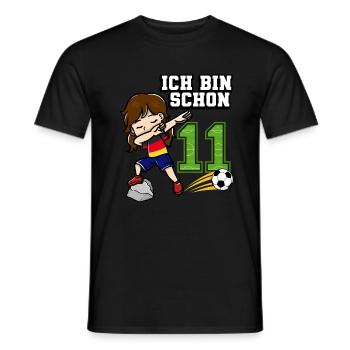 Football Girl I'm already 11 birthday - Men's T-Shirt - black - Front - AI Model Male 178 light (178cm)