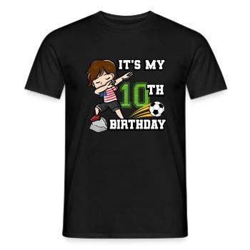 Soccer Boy C’est mon 10e anniversaire américain - T-shirt homme - noir - Devant - AI Model Male 178 light (178cm)