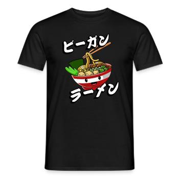 Ramen végétalien | Chemise amateur de ramen | - T-shirt homme - noir - Devant - AI Model Male 178 light (178cm)