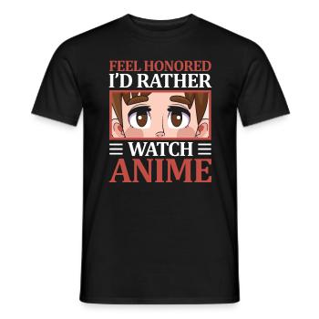Je préférerais regarder l’anime | Amateurs d’anime | - T-shirt homme - noir - Devant - AI Model Male 178 light (178cm)