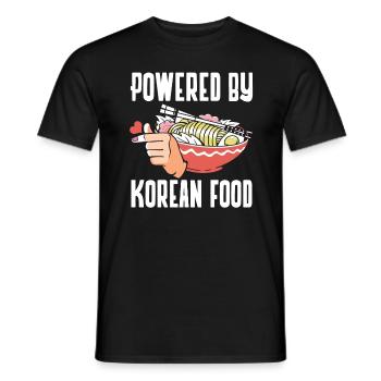 Powered By Korean Food Korean - Men's T-Shirt - black - Front - AI Model Male 178 light (178cm)