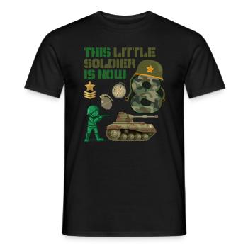 This little soldier is now 8 Army Tank 8. - Men's T-Shirt - black - Front - AI Model Male 178 light (178cm)