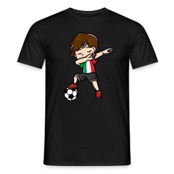 Dabbing Young Football Players Italian Flag - Men's T-Shirt - black - Front - AI Model Male 178 light (178cm)