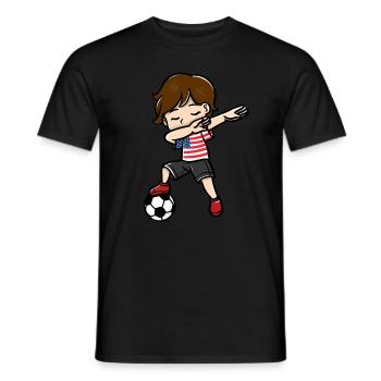 Jeunes joueurs de football athlètes dab up - T-shirt homme - noir - Devant - AI Model Male 178 light (178cm)