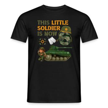 This little soldier is now 6 Army Tank 6. - Men's T-Shirt - black - Front - AI Model Male 178 light (178cm)