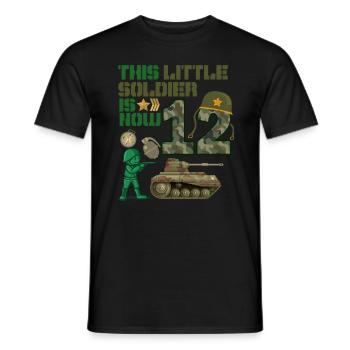 This little soldier is now 12 Army Tank 12. - Men's T-Shirt - black - Front - AI Model Male 178 light (178cm)