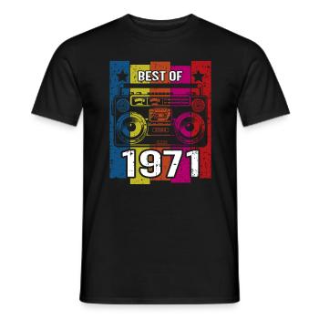 Best Of 1971 Stereo Radio Kassettenspieler - Männer T-Shirt - Schwarz - Vorne - AI Model Male 178 light (178cm)