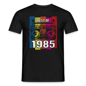 Best Of 1985 Stereo Radio Kassettenspieler - Männer T-Shirt - Schwarz - Vorne - AI Model Male 178 light (178cm)