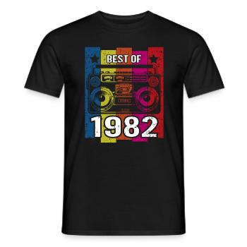 Best Of 1982 Stereo Radio Kassettenspieler - Männer T-Shirt - Schwarz - Vorne - AI Model Male 178 light (178cm)