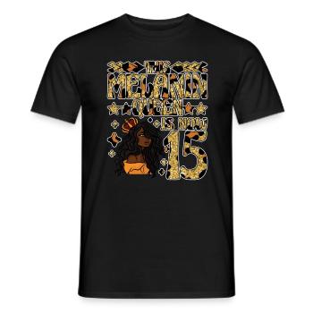 Cette reine de mélanine est maintenant noire de 15 ans - T-shirt homme - noir - Devant - AI Model Male 178 light (178cm)